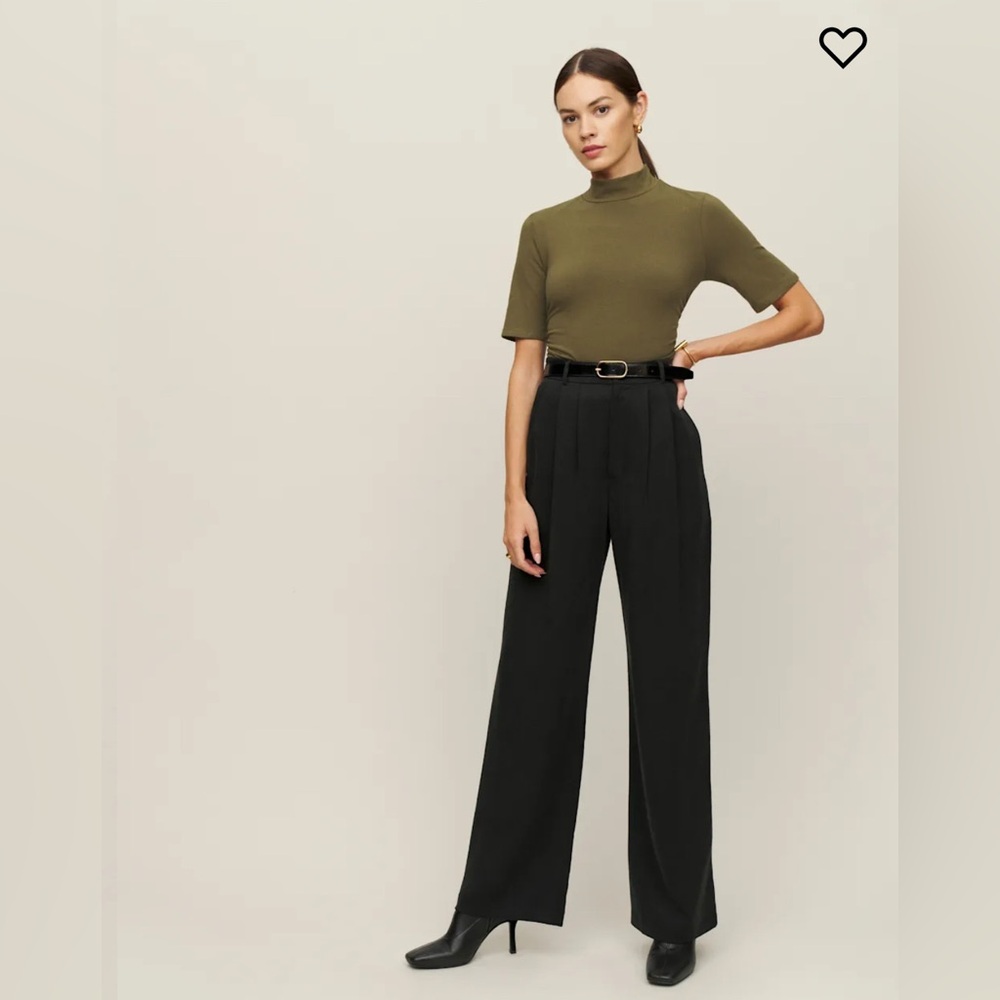 Reformation Sam Knit Top in Dark Olive